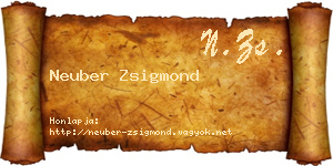 Neuber Zsigmond névjegykártya